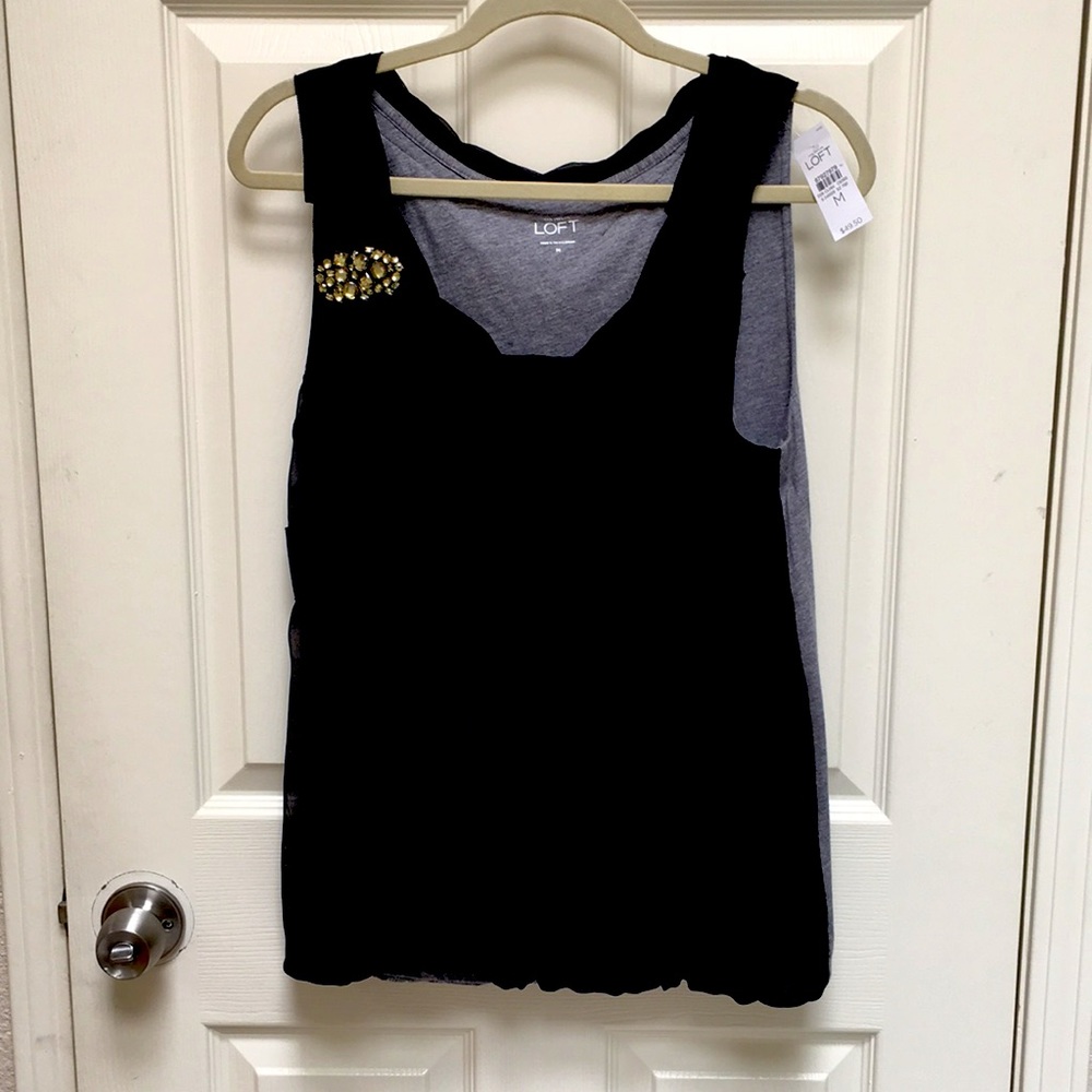Black and gray 2layered top with new tag